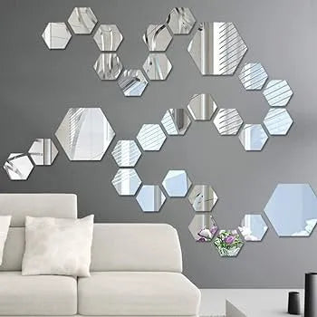 Hexagon Mirror Wall Stickers